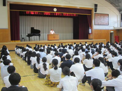 ２学期始業式の様子